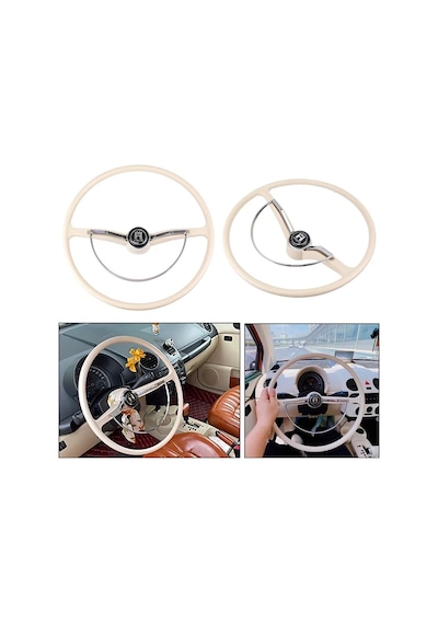Kemik Direksiyon Klasik Model Bej Renk İthal Retro Nostaljik Direksiyon Bej