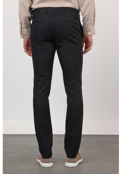 İmza Siyah Yan Cep Keten Slim Fit Keten Karışımlı Jogger Pantolon 1003260169