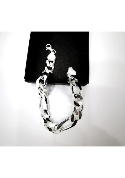 Omar Silver Erkek Figaro Gümüş Bileklik 11 Mm