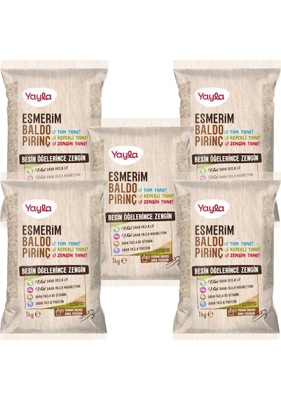 Yayla Esmerim Baldo Pirinç 1 Kg X5