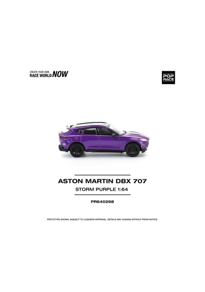 Pop Race Aston Martin Dbx 707 Storm Purple 1:64 Diecast Model Araba Pr640268 Mor