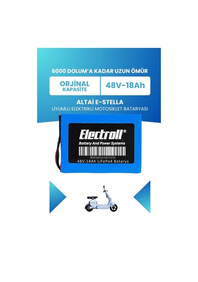 Altai E-stella Batarya Standart Kapasite Lifepo4 48v 18ah Elektrikli Motorsiklet Bataryası
