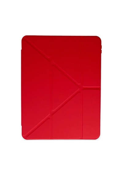 Apple iPad Uyumlu  10.2 8.nesil Kılıf Kalemlikli Mars Tablet Kılıfı - Kırmızı