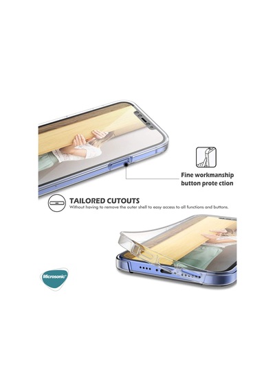 Microsonic Apple iPhone Uyumlu 15 Pro Kılıf 6 Tarafı Tam Full Koruma 360 Clear Soft Şeffaf -