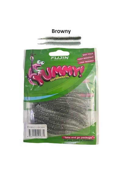 Fujin Yummy Sandworm 7cm Lrf Silikonu 20'li Browny