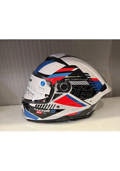 Kask Mt Thunder 4r Sv Luminence A7 Parlak Mavi/beyaz