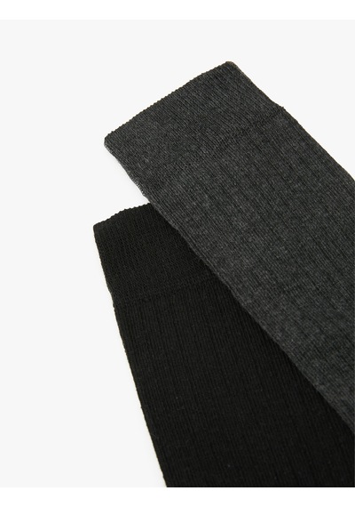 Koton Basic 2'li Soket Çorap Seti Çok Renkli Multıcolor 4wam80402aa Mavi