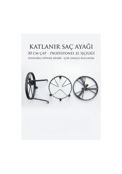 Sac Ayağı Ocak Katlanır 30 X 30 Cm Kalın Demir Dayanıklı