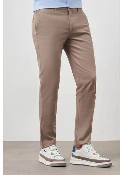 Morven Erkek Bej Yazlık Pamuk Yan Cep Slim Fit Chino Pantolon 25ys003004653 Bej