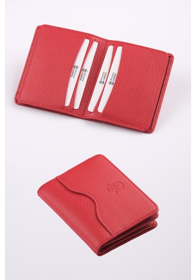 Ancora Leather Hakiki Deri Kartlık-26207 Kırmızı