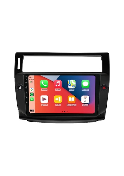 Citroen C4 2005-2010 Siyah 4gb Ram 32gb Hafıza 4 Çekirdek Carplay Kamera Android Multimedya 9"