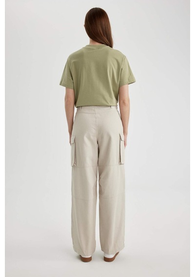 DeFacto Kargo Cepli Basic Düz Gabardin Pantolon C1670AX24SPBG106 Bej