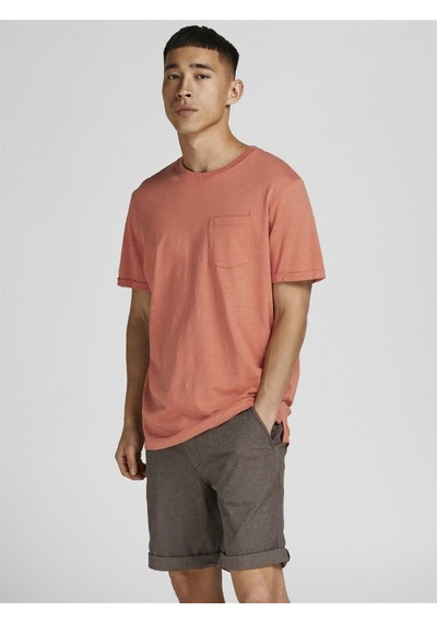 Jack & Jones Jack&jones Blatropic Solid Erkek Turuncu Yuvarlak Yaka Tişört Turuncu
