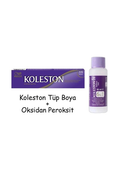 Koleston Tüp Boya 50 Ml - 7.0 Kumral + 20 Vol Oksidan Peroksit