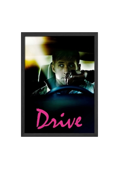 Drive Siyah Ahşap Çerçeveli Poster, Dekoratif Film Duvar Tablosu