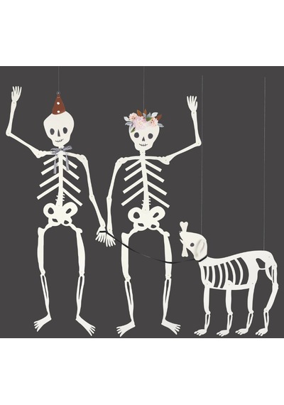 Meri Meri - Giant Jointed Skeletons - Dev İskelet Dekorlar 3'lü Tüm Yaşlar