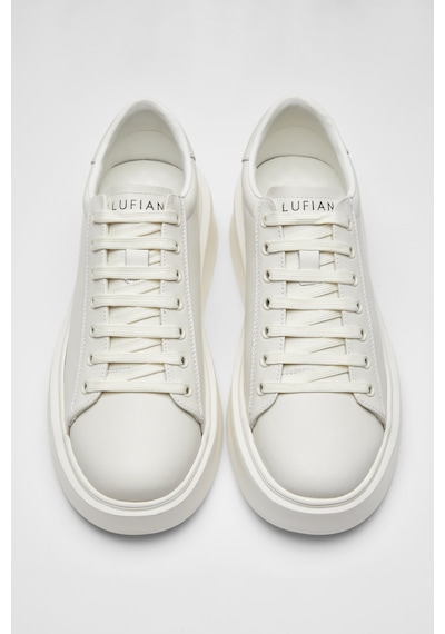 Lufian Erkek Gage Deri Sneaker Ayakkabı 112230205 Beyaz Beyaz