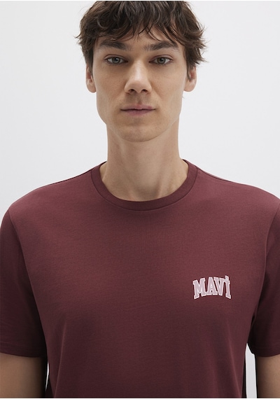 Mavi - Mavi Logo Baskılı Bordo Tişört 0611714-70396 Bordo