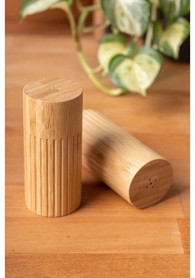 Doğal Bambu Tuzluk Ve Biberlik Seti, 2'li, 5 X 11 Cm Diğer
