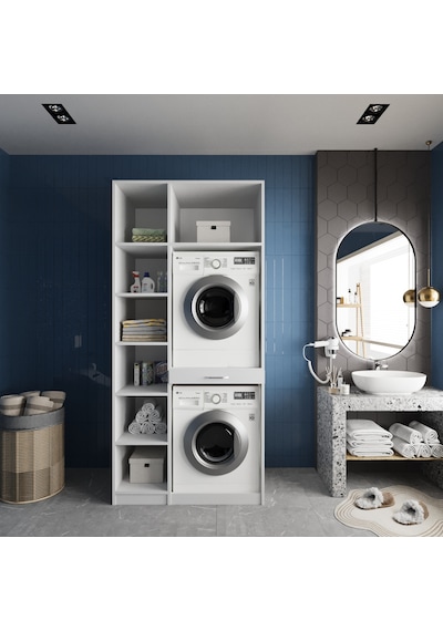 Vita Çamaşır Ve Kurutma Makinesi Dolabı Banyo Dolabı Beyaz