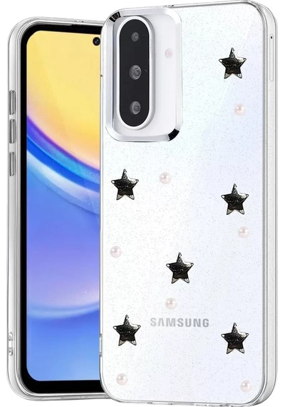 Newface Samsung Galaxy A36 Fiyonk Desenli Kapak - Desen 7 Beyaz
