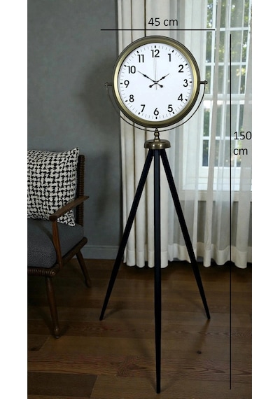 Eskitme Tripod Ayaklı Dekoratif Saat Çok Renkli