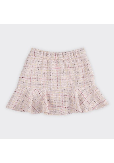 Panço Kız Çocuk Tüvit Pudra Etek Pembe