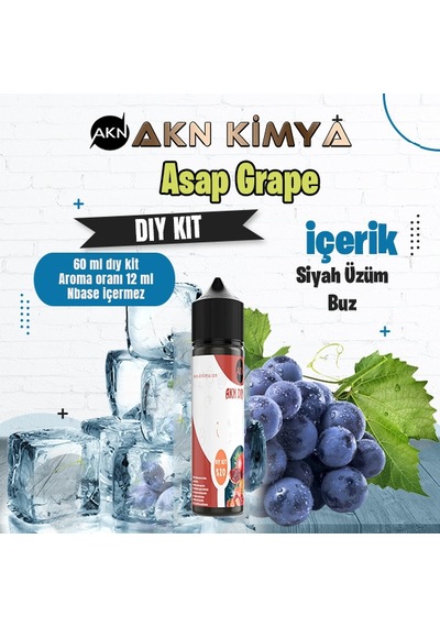Asap Grape Dıy Kit Siyah Üzüm Buz Gıda Aroması %20 Oranda Aroma İçerir Hazır Değildir 60 Ml
