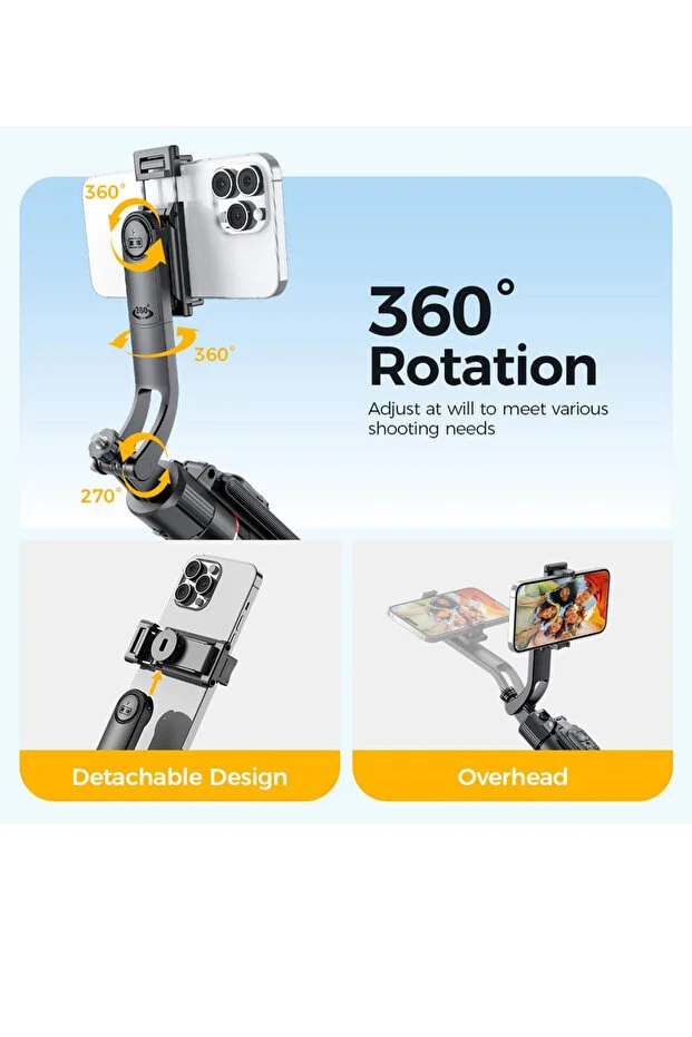 Xk-selfie10 Yapay Zeka Destekli Akıllı Yüz Takibi 360 Canlı Yayın Standı, Sabit Çekim Gimbal Tripod