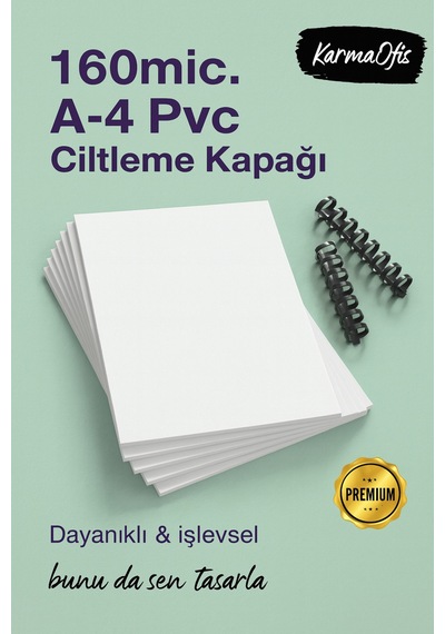 160 Micron A4 Beyaz Pvc Ciltleme Kapağı Dayanıklı & Profesyonel Sunum Kapakları