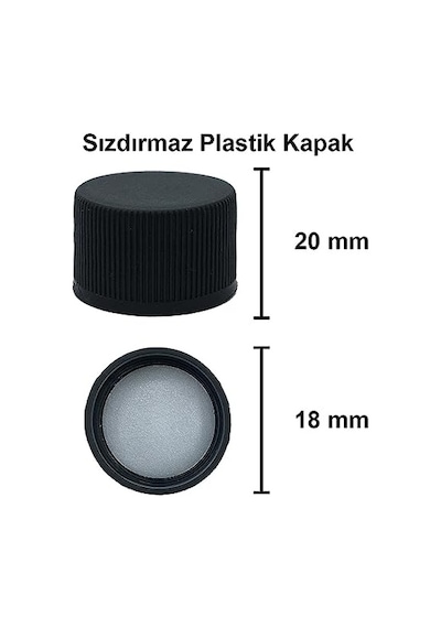 100 Ml Şeffaf Piramit Sosluk 100 Cc Kapaklı Kavisli Cam Şişe 6 Adet Siyah Plastik Genel