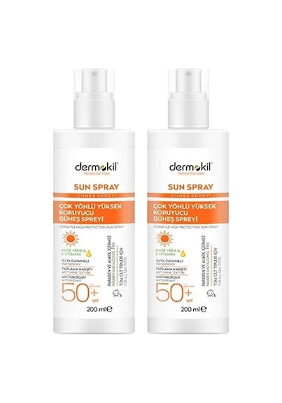 Dermokil SPF 50+ Yüksek Koruyucu Güneş Spreyi 2 x 200 ML