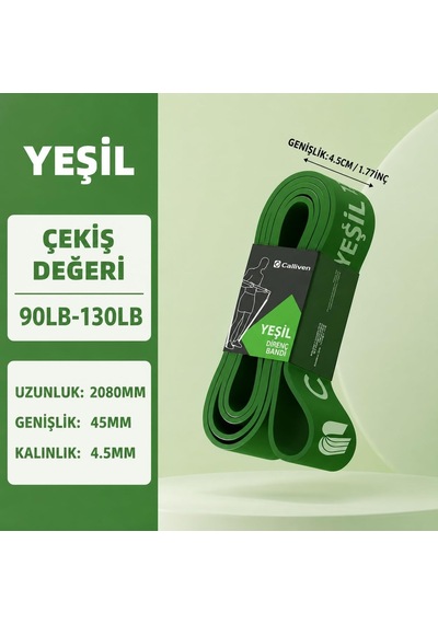 Calliven Premium Direnç Lastiği Seti 4'lü - Kapı Ankrajlı, El Tutacaklı, Ayak Bilek Kayışlı Fitness Bandı 12li Genel