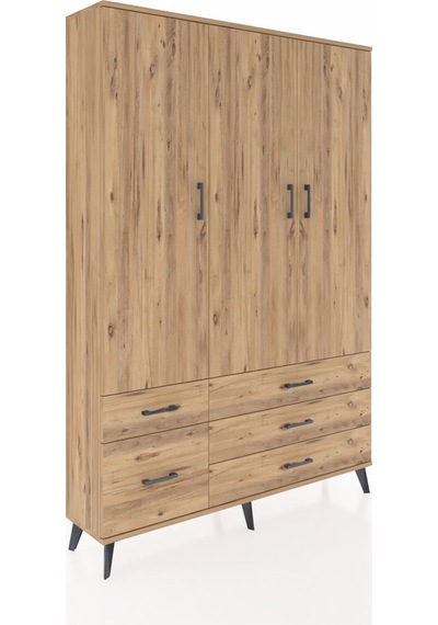 Arges Dolap 5 Raflı 5 Çekmeceli Tek Askılı 132x30x195 Çam-çam/çam Atlas Çam/atlas Çam Arges Dolap 5 Raflı 5 Çekmeceli Tek Askılı 132x30x195 Çam-çam/çam Atlas Çam/atlas Çam