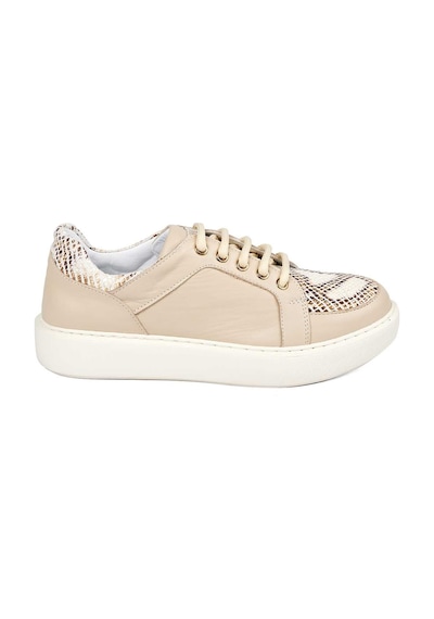 Bestello Bağcıklı Eva Sneaker 101-14725-122 Kadın Ayakkabı Bej-bej Yılan