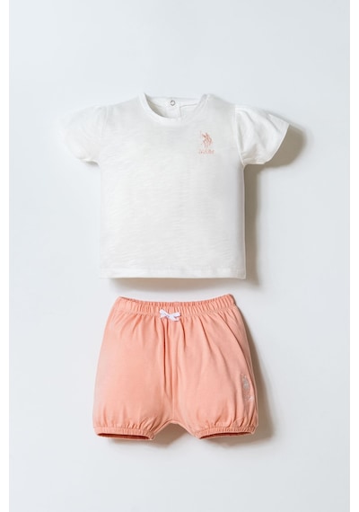 U.s. Polo Assn. Kız Bebek Beyaz Şort Takım Beyaz