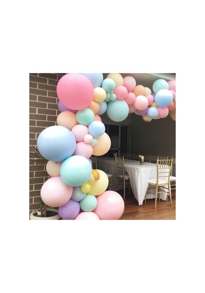 Makaron Zincir Balon Seti Hazır Zincir Balon Aparat + Balon + 100 Makaron Balon Pembe