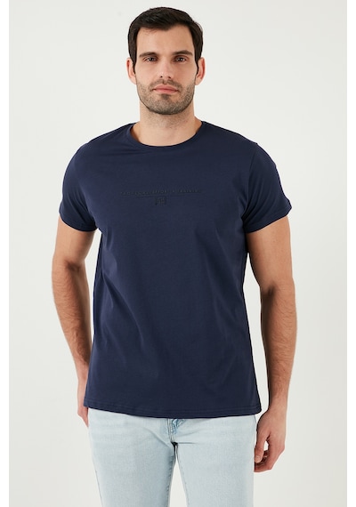 Buratti Pamuklu Slim Fit Bisiklet Yaka Erkek T Shirt 541Tactical Lacivert