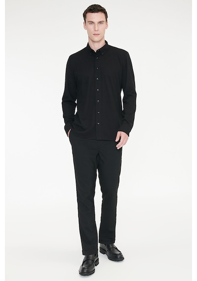 Ac&Co / Altınyıldız Classics Slim Fit Dar Kesim Beli Bağlamalı Yan Cepli Erkek Pantolon - Siyah