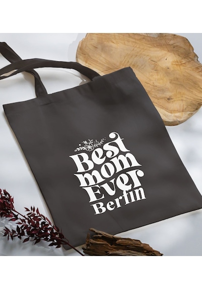 Bk Gift Kişiye Özel İsimli Anneler Günü Tasarımlı Antrasit Kumaş