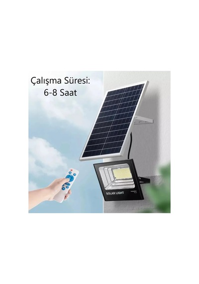 Ct-4648 100w Kumandalı Güneş Enerjili Solar Led Projektör Beyaz Işık 6500k