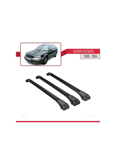 Subaru Outback 2000-2004 Arası İle Uyumlu Ace-1 Ara Atkı Tavan Barı Siyah 3 Adet Bar