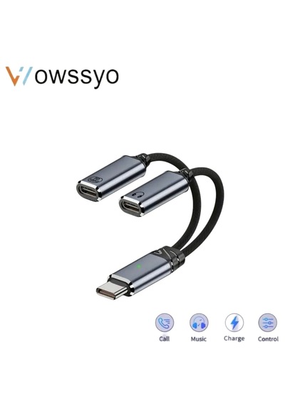 Wowssyo 2'si 1 Arada Type-c To Type-c+100w Şarj Ve Kulaklık Çevirici Adaptör Hi-fi Ses Teknolojisi Ce Lisanslı Sertifikalı Örgülü Sağlam Beyaz - Siyah Wowssyo 2'si 1 Arada Type-c To Type-c+100w Şarj Ve Kulaklık Çevirici Adaptör Hi-fi Ses Teknolojisi Ce Lisanslı Sertifikalı Örgülü Sağlam Beyaz - Siyah