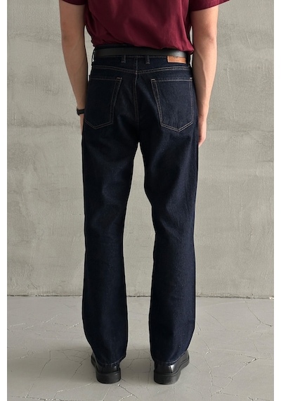 Erkek Baggy Jean Pantolon Lacivert