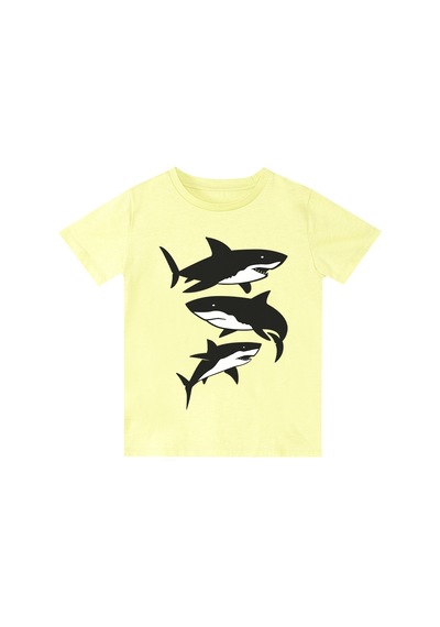 Denokids Sharks Erkek Çocuk Yazlık T-shirt Kapri Şort Takım
