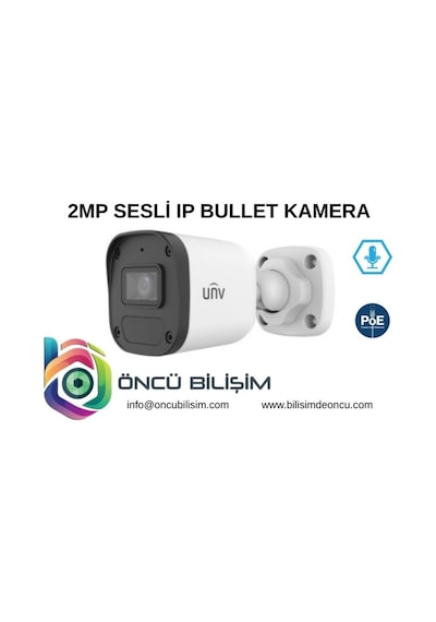 Unv Ipc2122lb Af28 E 2mp 2.8mm Ir Eco Bullet Sesli Ip Kamera