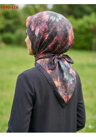 Velscarfs Soft Pamuk Parla Eşarp Siyah 1090-116 Çok Renkli