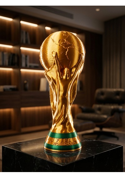 20 Cm Dünya Kupası Kupa Replikası Altın Renk 3d Baskı Futbol Kupası Dekoru Masaüstü Süs Hediyelik