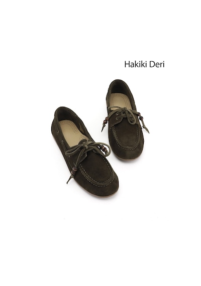 Gönderi(R) Gönderi R Kadın Yeşil Süet Bağcıklı Hakiki Deri Comfort Ayakkabı Dyza86037181