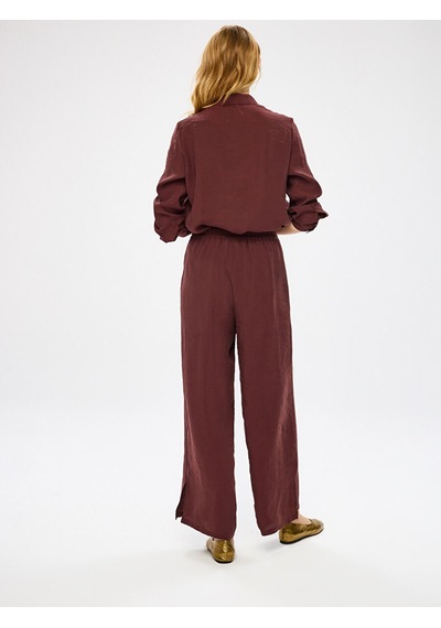 Faik Sönmez Arka Beli Lastikli Yanı Yırtmaçlı Modallı Wıdeleg Fit Pantolon W27pnt005 Uw27pnt00530 Kahve